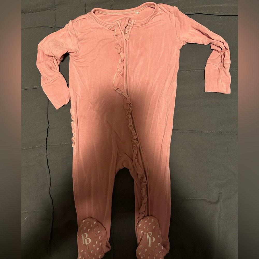 Pink Ruffled Posh Peanut Footie Pajamas